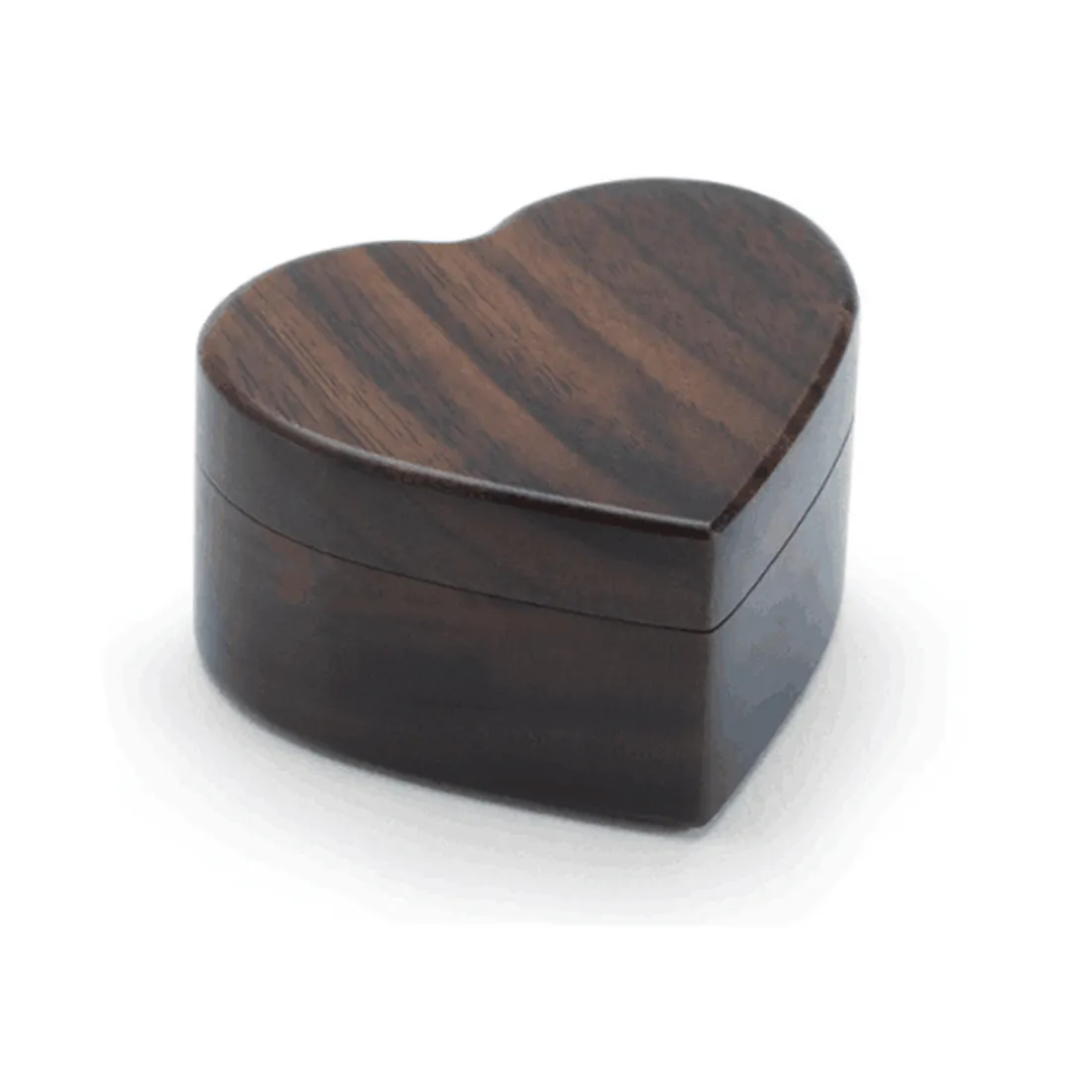 Новейший дизайн, деревянный футляр для ювелирных изделий в форме сердца, ручная работа, высокое качество, деревянный темный полированный футляр для сережек, обручальных колец