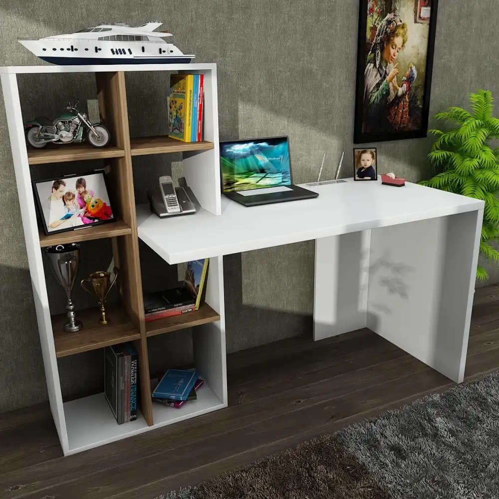 Win Groothandel Beste Prijs Houten Bureau Computer Bureau Studie Bureau Witte Walnoot Met Plank