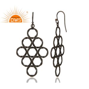 Pendientes de Plata con Filigrana, Proveedor Mayorista de Joyería, Pendientes de Plata con Baño de Rodio Negro, Proveedor de Joyería Personalizada - Product Image 3