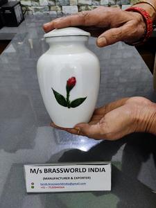 Classic Beautiful Aluminum Oval Cremation Urn Brassworld India's Premium <b>Funeral</b> <b>Supplies</b> - Product Image 2