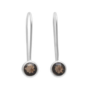 Pendientes de gancho francés de piedras preciosas de cuarzo ahumado de Plata de Ley 925 sólida de la mejor calidad, joyería fina chapada en oro de boda a la moda - Product Image 4