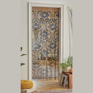 Cortina De Cuentas De Bambú Y Madera Beaded String™ - Cuentas