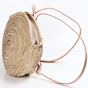 Trendy Palm <b>Wicker</b> Woman Teens Shoulder Zip Basket Natural Beach Summer Gift Her - Product Image 1