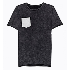 T-shirt uni en coton 100% doux, col rond, noir, personnalisable, impression sur mesure, col en V, pour hommes, vente en gros, mode OEM. - Product Image 6