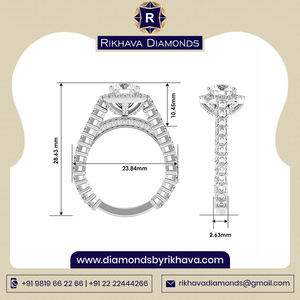 Nouvel arrivage Bague en or blanc 10 carats avec diamant solitaire Rikhava Diamonds 'Beautiful Pure Jewelry for Women - Product Image 2