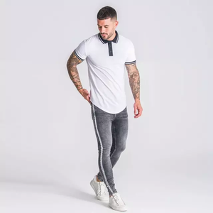 Polo de algodón 100% personalizado para hombre, camisa de manga corta de color, ajustada, de varios colores - Product Image 6