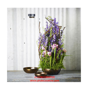 Antique Bronze Metal Flower Bowl & Planter Home Wedding & Party Functions <b>Decoration</b> <b>Christmas</b> <b>Decorative</b> Flower Vase on <b>Sale</b> - Product Image 1