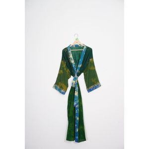 Kimono en coton de taille libre élégant pour femmes Robe Tie-Dye en Satin ceinturée pour le printemps Vêtements de nuit de plage Teint à la main Couverture d'été pour l'automne - Product Image 2