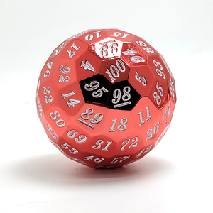 Custom D100 Single 50mm 100 Cara Poliédrica Metal Dados Galvanoplastia Color Esférico <span class=keywords><strong>Digital</strong></span> Poliedro Dados - Product Image 3