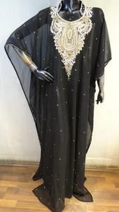 Vestido largo de diseño personalizado, caftán árabe marroquí, farasha, Dubái islámico, caftán farasha con cuentas a mano - Product Image 3