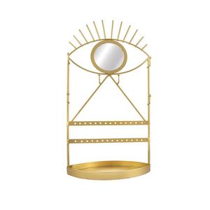 Soporte de joyería decorativa con forma de ojo de la mejor calidad en hierro, Color dorado, COLLAR COLGANTE, soporte para pendientes - Product Image 1