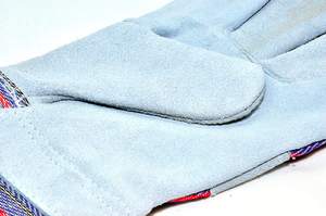 Guantes de trabajo de cuero de vaca con puño de seguridad de goma Función antiimpacto para construcción y uso de la palma - Product Image 5