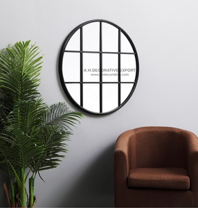 Miroir décoratif mural en métal, style européen, pour la maison et l'hôtel, salon, décoration murale de styliste - Product Image 4