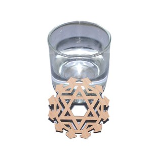 Dessous de verre en forme de coeur en bois chakra naturel de guérison en forme d'étoile avec support artisanat en pierre semi-précieuse - Product Image 1