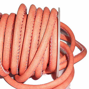 Factory Direct Premium Nappa Leather Cords for <b>Jewelry</b> Making Single & Double <b>Stitched</b> 5mm Round Pattern Findings - Product Image 1