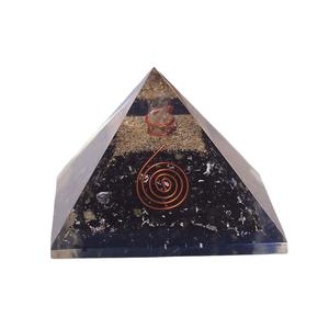 Tourmaline noire Orgone pyramide 4 cristal Quartz Points d'énergie Protection EMF sculpté Agate gravure pierre précieuse Style Feng Shui - Product Image 1