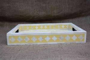 Bandeja con incrustaciones de huesos para Hotel, estante de ducha de almacenamiento, bandeja de exhibición para servir, venta al por mayor, personalizar el logotipo de Color amarillo, embalaje personalizado - Product Image 6