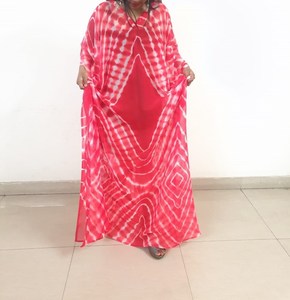 Caftán de rayón de verano hecho a mano para mujer, vestido de lino Floral bohemio de manga larga, informal hasta el suelo, tinte de corbata, dulce Natural - Product Image 1