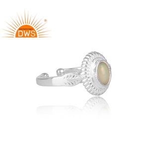 Anillo de piedras preciosas de ópalo etíope de corte ovalado, joyería hecha a mano, de diseño de Plata de Ley 925 - Product Image 3