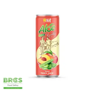 250ml VINUT güzellik Aloe vera içeceği şeftali suyu OEM enerji