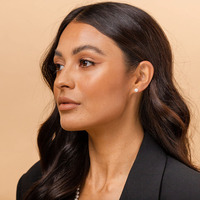 Quantité minimale de commande bas 10 pièces en gros luxe femmes élégantes argent goujon rond blanc perle d'eau douce boucles d'oreilles