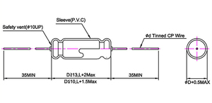 Condensador electrolítico de aluminio Bi Polar, 1Khz, Axial, 6,8 uf, 100v, para aplicación de altavoz, fabricación de Taiwán - Product Image 4