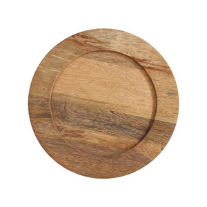 Assiette de service ronde en bois de qualité supérieure 2026, faite à la main, design minimaliste, plat de présentation en bois massif poli pour la table - Product Image 5