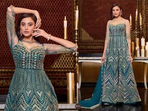 Elegant Anarkali <strong>Frocks</strong> <strong>Design</strong> | Anarkali Dresses | Anarkali <strong>Net</strong> &amp; Chiffon <strong>Design</strong> 2021 - Product Image 4