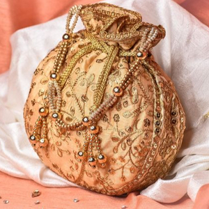Luxe Zari travail soie Potli pour femmes mariée mariage sacs soirée Potli sac pour femmes élégant accessoire pour Festivals en vrac - Product Image 1