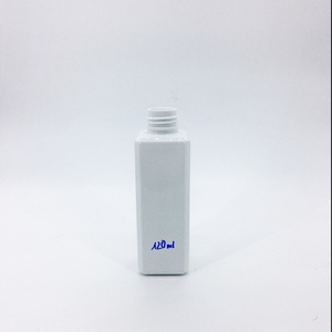 120ml Cosmétique PET Bouteille En Plastique carré épaule Blanc Laiteux PET Bouteille avec Pompe Pulvérisateur Carré Forme - Product Image 3