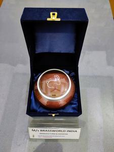 Hueso de mascota con pata de odyssey pintado a mano, urna de cremación de mascotas, suministros funerarios, Brassworld, India - Product Image 4