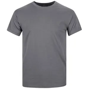 Kaus untuk Pria 100% Katun Abu-abu Kaus Kustom Logo Grosir Kualitas Terbaik Kaos Polos Unisex