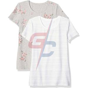 Proveedor de Camiseta de cuello redondo de manga corta clásica para mujer - Product Image 5