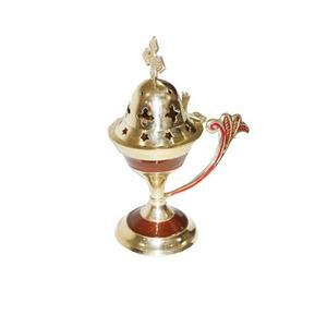 Quemador Bakhoor de incienso de latón de diseño atractivo con mango Quemador Oud de color dorado del fabricante en India - Product Image 6