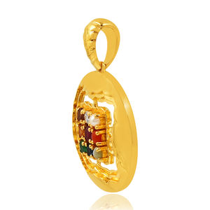 Venta al por mayor 925 plata esterlina Chakra colgante multi-piedra preciosa granate chapado en oro AAAA grado blanco perla encantos joyería Unisex - Product Image 5