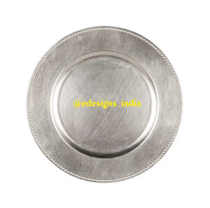 Plaque de chargeur en métal de luxe, plateau de Table décoratif de mariage à la maison, sous-assiette de forme arrondie, meilleur plateau de service fait à la main - Product Image 3