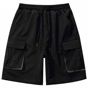 High Quality Cargo Styles <b>Shorts</b> Big Pockets <b>Men</b> Streetwear <b>Black</b> Baggy <b>Shorts</b> Fashion - Product Image 1