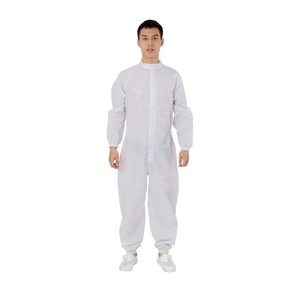 Combinaison de salle blanche antistatique et sans peluches de haute qualité avec protection de niveau D et fil de poly carbone - Product Image 1