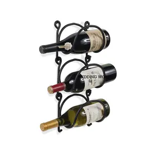 Suporte para garrafa de vinho com fio de ferro, suporte para garrafa de luxo feito à mão, de cor personalizada, de qualidade premium