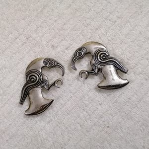 Début Anglo-Saxon Vendel Raven Amulette Bouclier Ornement Médiéval TT-7429 BC Cuir et Cuivre Boucle de Ceinture - Product Image 1