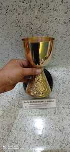 องุ่นทองเหลืองและใบแกะสลักโบสถ์ Chalice โบสถ์อุปกรณ์ - Product Image 2