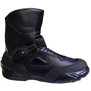 SHORT LEATHER CRUISER ANKLE MOTORBIKE MOTORCYCLE BOOTS