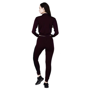 Chándales de bloques para mujer, colección de invierno en Color negro con mangas blancas, servicio OEM en venta - Product Image 2