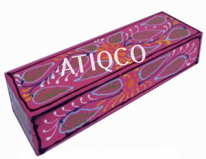 Boîte à bijoux moderne ATIQCO en MDF laqué blanc avec motif floral, rangement gain de place pour chambre et salon - Product Image 2