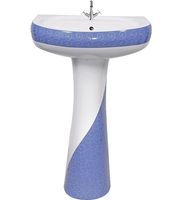 Nouvelle collection de sanitaires en céramique de conception espagnole moderne 10006 Lavabo avec piédestal 450x525mm Toilettes modernes pour la salle de bain à domicile.