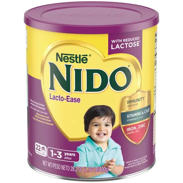 Nestle NIDO Lacto-Ease เครื่องดื่มนมผงสำหรับเด็กวัยหัดเดิน-กระป๋องขนาด28.2ออนซ์-เครื่องดื่มเด็กวัยหัดเดินผสม28.1ออนซ์