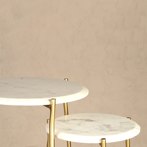 <b>Marble</b> Top Metal Nesting Side <b>Table</b> Room Modern Round Made in India Top All Office Home Room Restaurant Super Market 2023 Best - Product Image 4