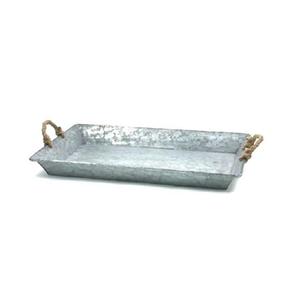 Bandeja hecha a mano de Metal de diseñador antiguo galvanizado a la venta bandeja de servicio ovalada de madreperla antigua hecha a mano comida decorativa - Product Image 5