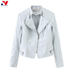 2025 femmes peau de mouton en cuir mince fermeture éclair veste populaire en gros avec broderie décoration bas prix - Product Image 5