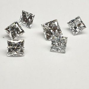 Melee I-diamantes sintéticos sueltos, 0,60 a 0,69 quilates, blanco puro pulido, CVD, joyería con forma de princesa elegante - Product Image 1